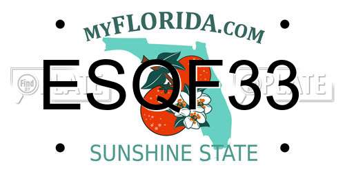 ESQF33 Florida License Plate