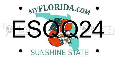 ESQQ24 Florida License Plate