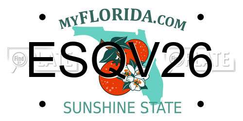ESQV26 Florida License Plate