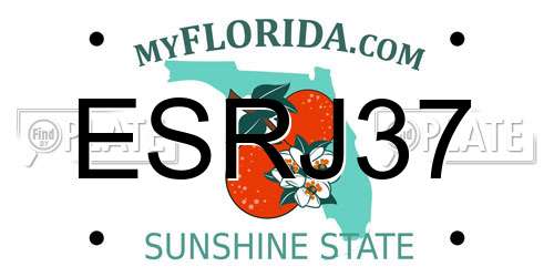 ESRJ37 Florida License Plate