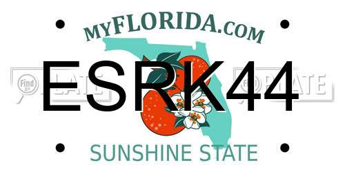 ESRK44 Florida License Plate