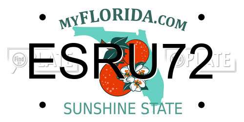 ESRU72 Florida License Plate