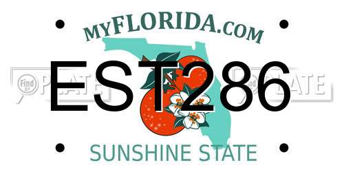 EST286 Florida License Plate