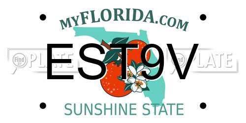 EST9V Florida License Plate