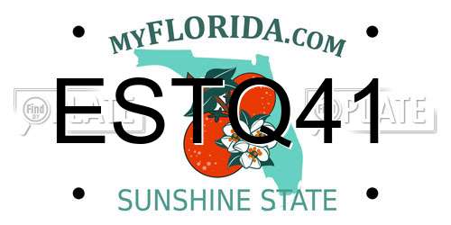 ESTQ41 Florida License Plate