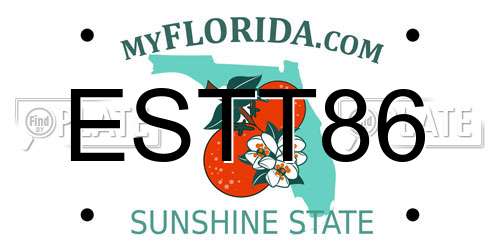 ESTT86 Florida License Plate