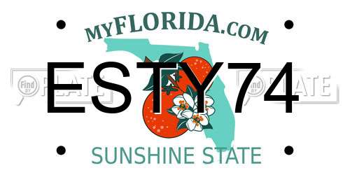ESTY74 Florida License Plate
