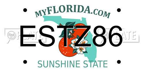 ESTZ86 Florida License Plate