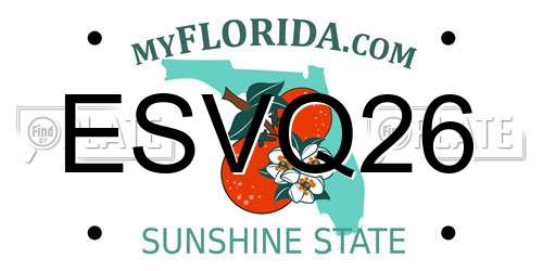 ESVQ26 Florida License Plate
