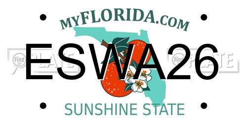 ESWA26 Florida License Plate