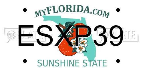 ESXP39 Florida License Plate