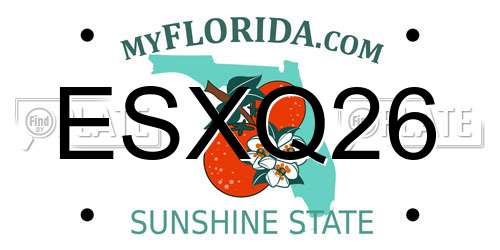 ESXQ26 Florida License Plate