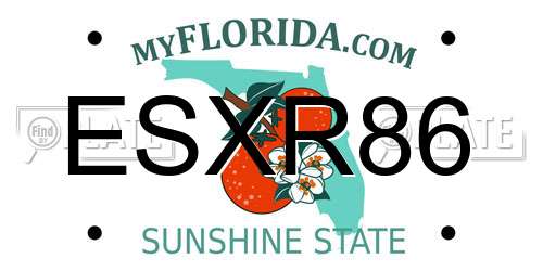 ESXR86 Florida License Plate
