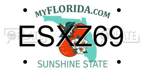 ESXZ69 Florida License Plate