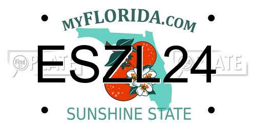 ESZL24 Florida License Plate