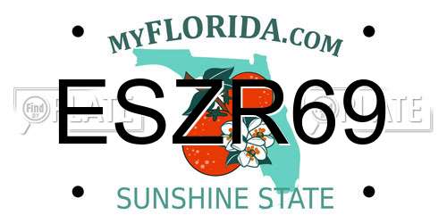 ESZR69 Florida License Plate