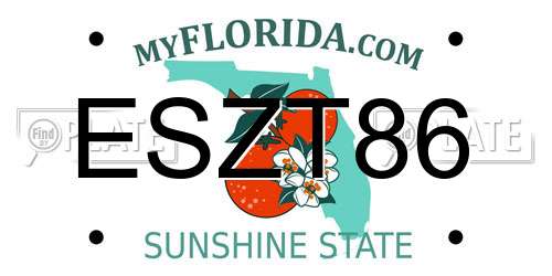 ESZT86 Florida License Plate