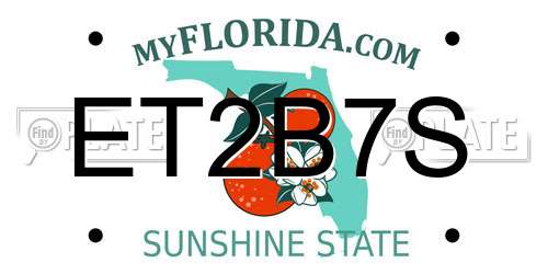 ET2B7S Florida License Plate