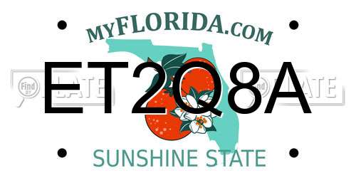 ET2Q8A Florida License Plate