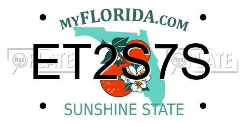 ET2S7S Florida License Plate