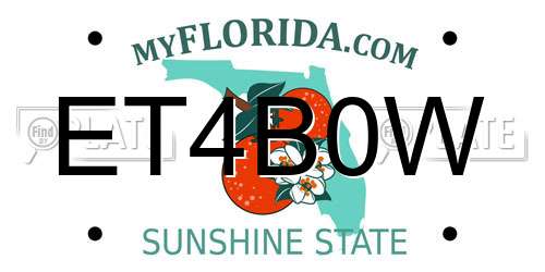 ET4B0W Florida License Plate