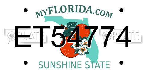 ET54774 Florida License Plate