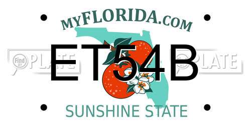 ET54B Florida License Plate