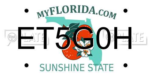 ET5G0H Florida License Plate