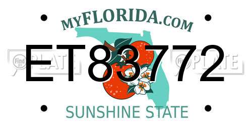 ET83772 Florida License Plate
