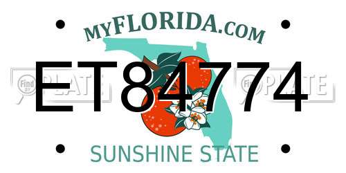 ET84774 Florida License Plate