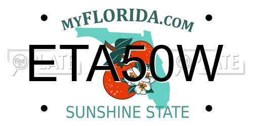 ETA50W Florida License Plate