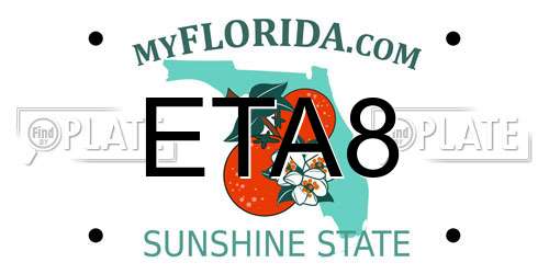 ETA8 Florida License Plate