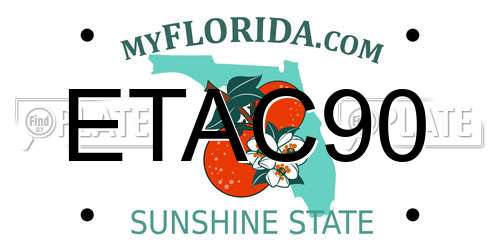 ETAC90 Florida License Plate
