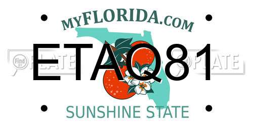 ETAQ81 Florida License Plate
