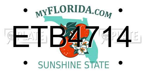 ETB4714 Florida License Plate