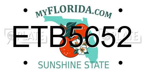 ETB5652 Florida License Plate