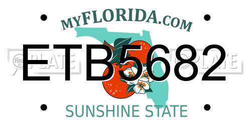 ETB5682 Florida License Plate