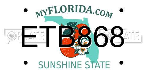 ETB868 Florida License Plate