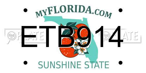 ETB914 Florida License Plate