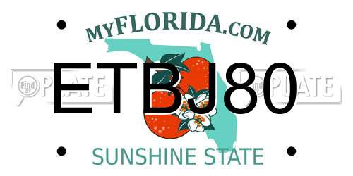 ETBJ80 Florida License Plate