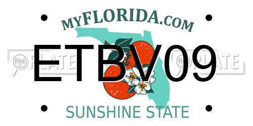 ETBV09 Florida License Plate