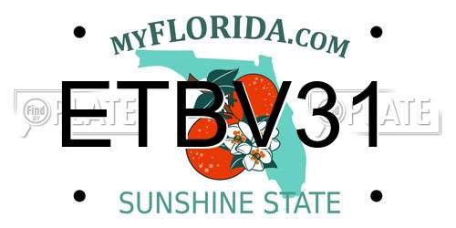 ETBV31 Florida License Plate