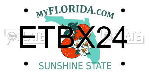 ETBX24 Florida License Plate
