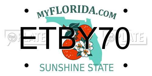 ETBY70 Florida License Plate