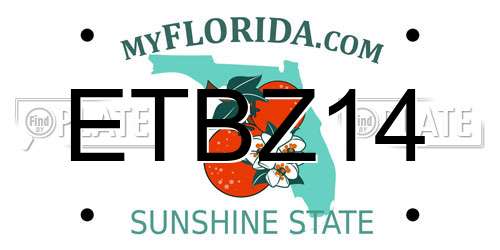 ETBZ14 Florida License Plate