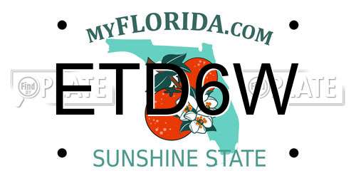 ETD6W Florida License Plate