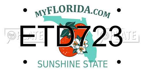 ETD723 Florida License Plate