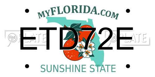 ETD72E Florida License Plate