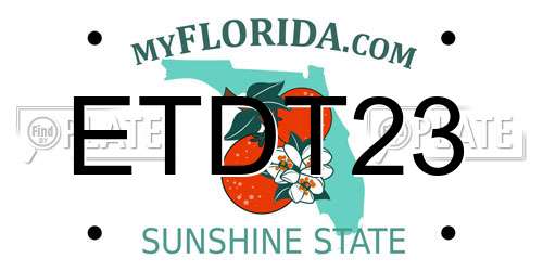 ETDT23 Florida License Plate