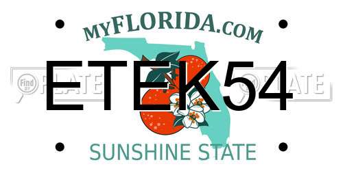 ETEK54 Florida License Plate
